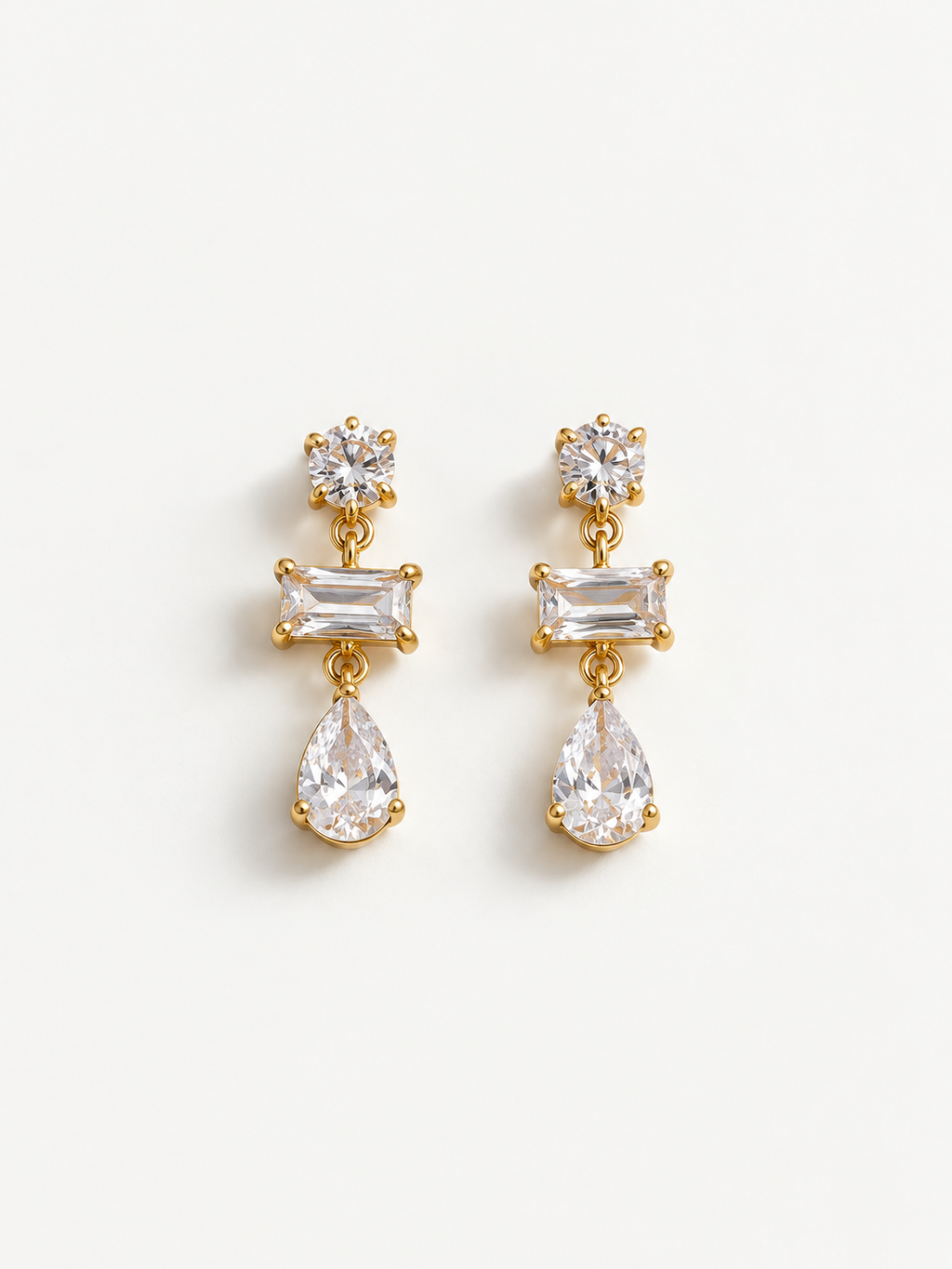 Stacked Gem Drop Earrings