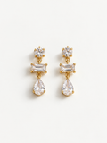 Stacked Gem Drop Earrings