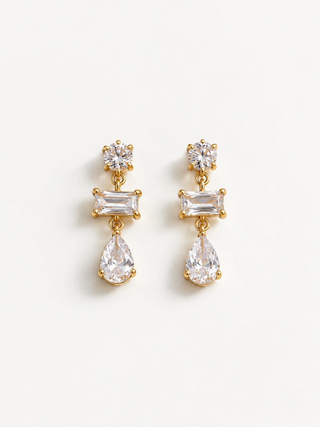 Stacked Gem Drop Earrings