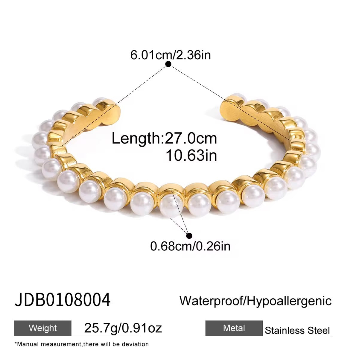 Pearl Arc Cuff Bracelet
