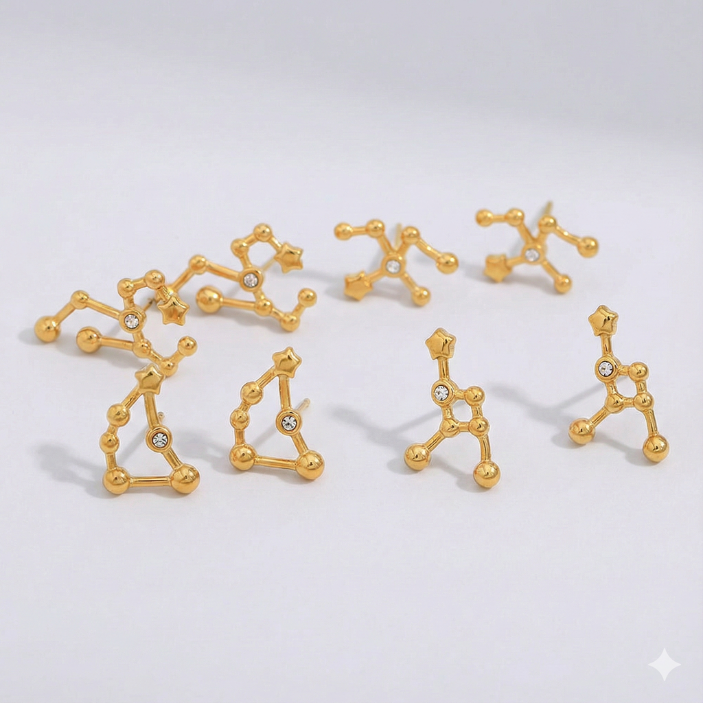 Constellation Zodiac Stud Earrings