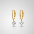 Heart Diamond Drop Earrings