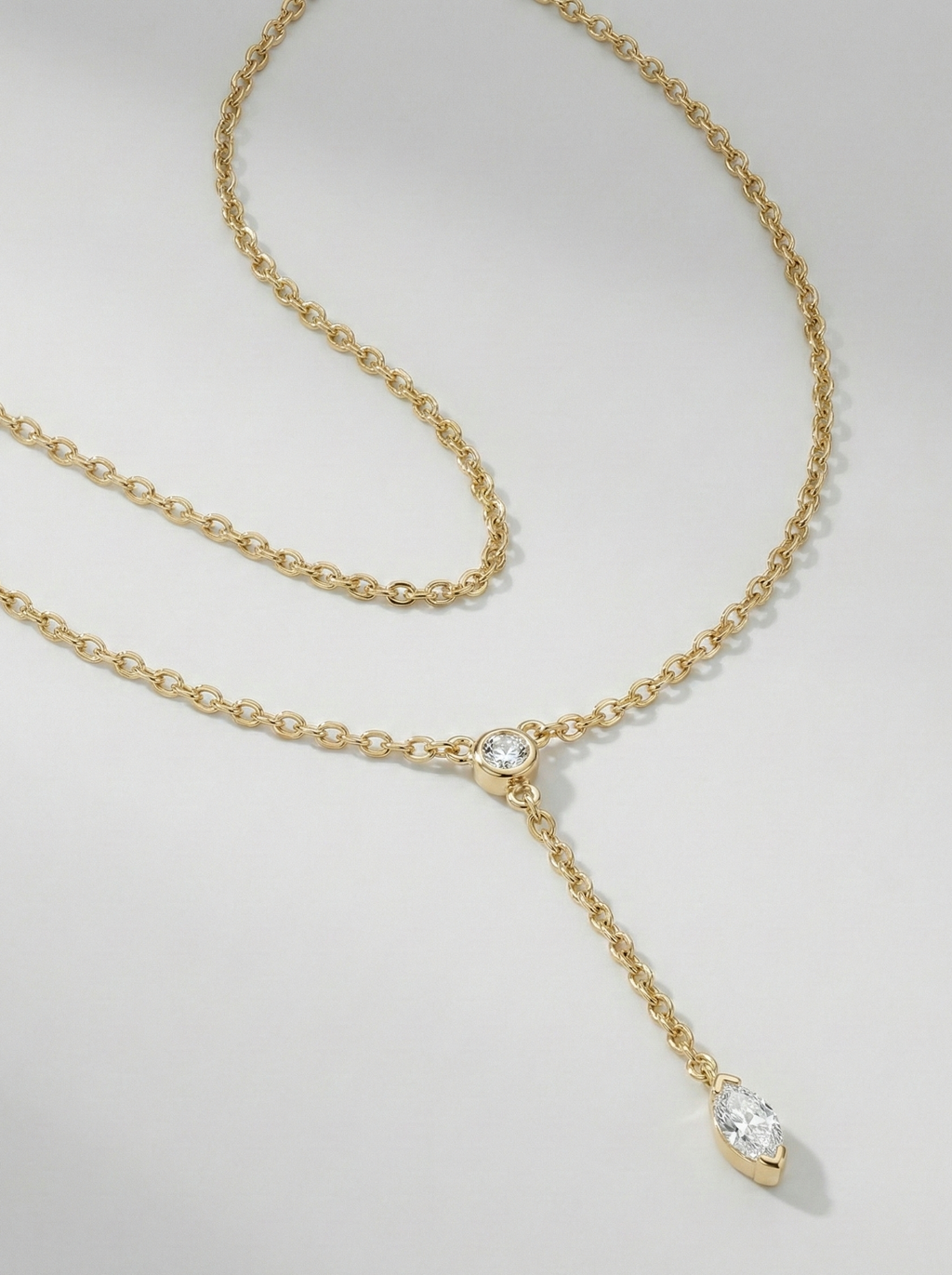 Dual-Stone Solitaire Necklace