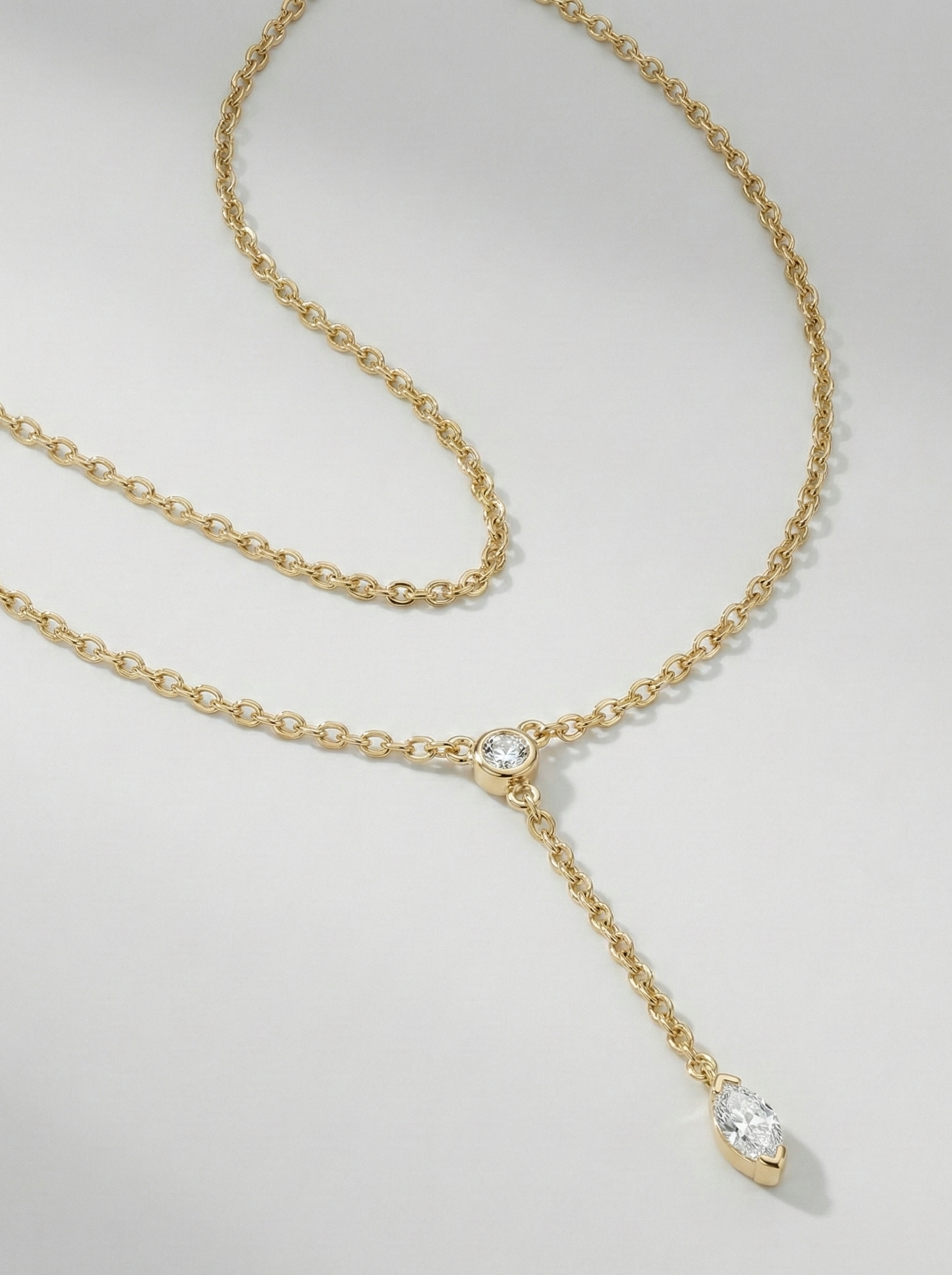 Dual-Stone Solitaire Necklace