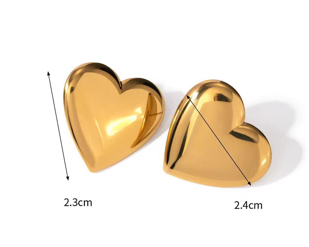 Glossy Heart Studs - Shvetah