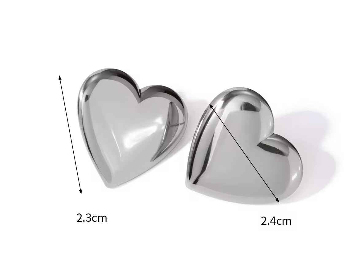 Glossy Heart Studs - Shvetah