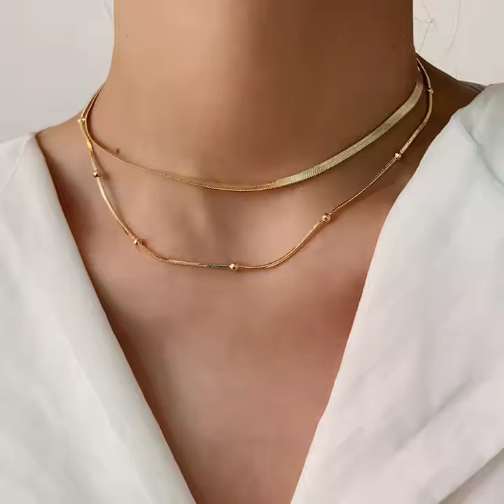 Double Layer Round Beads Necklace