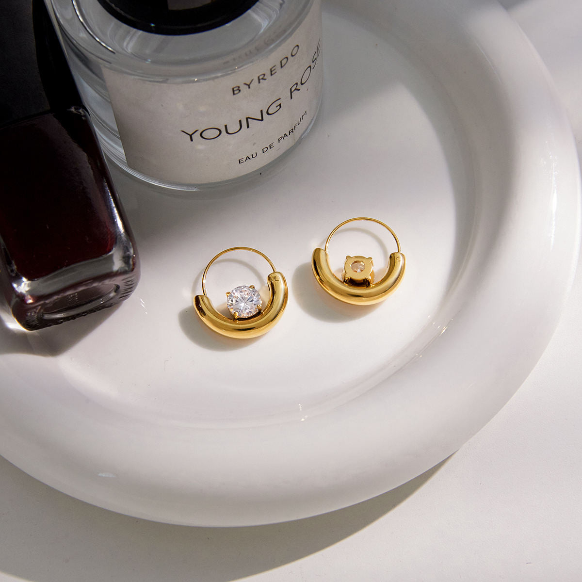 Crescent Hoop Earrings