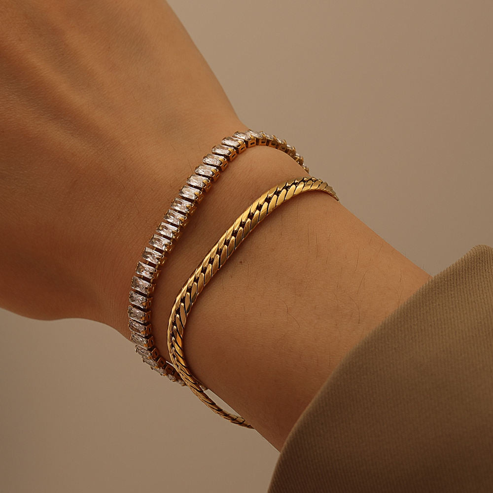 Baguette Square Tennis Bracelet