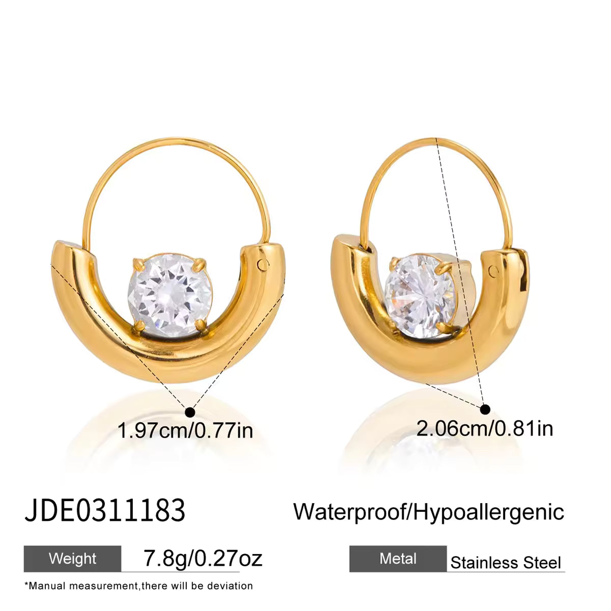 Crescent Hoop Earrings
