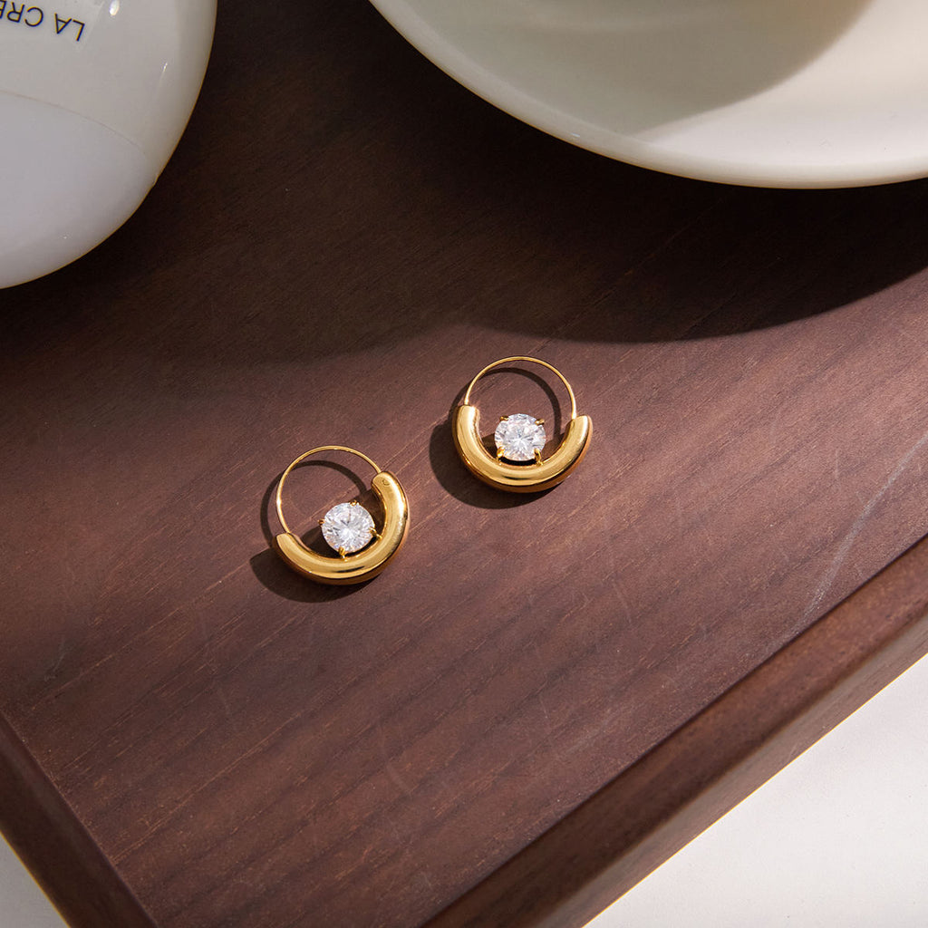 Crescent Hoop Earrings