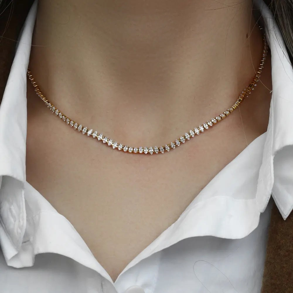 Pave Diamond Tennis Necklace