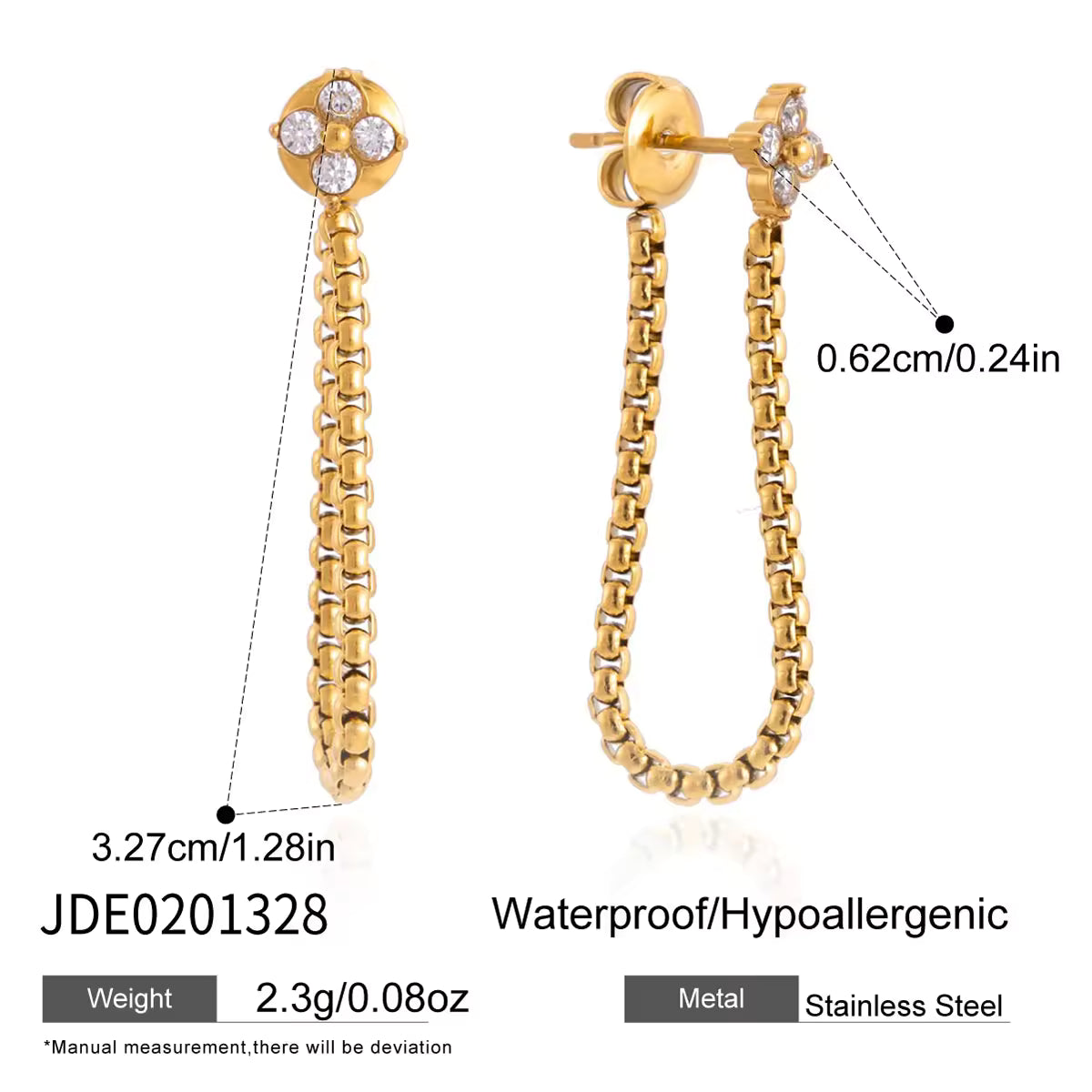 Clover Chain Drop Earrings