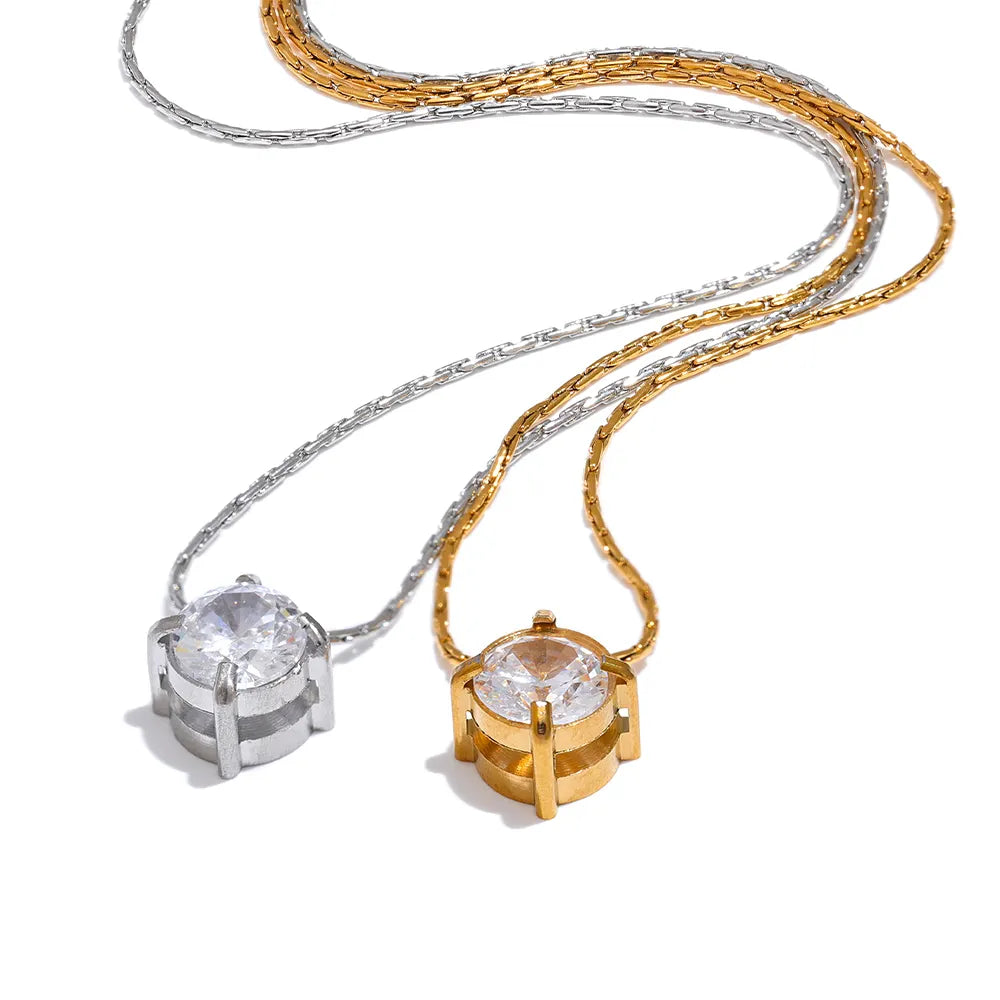 Solitare Necklace (6mm Zircon)