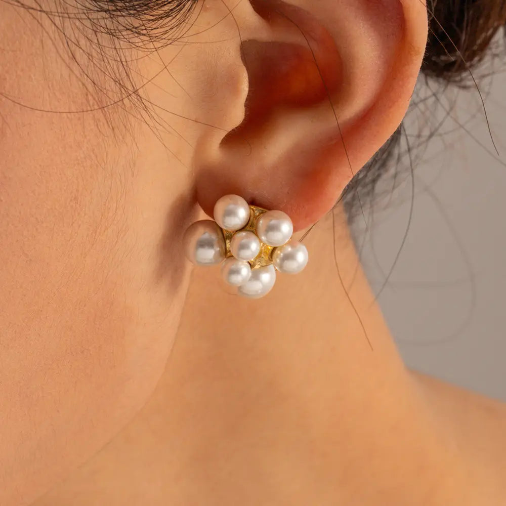 Cluster Pearl Earrings