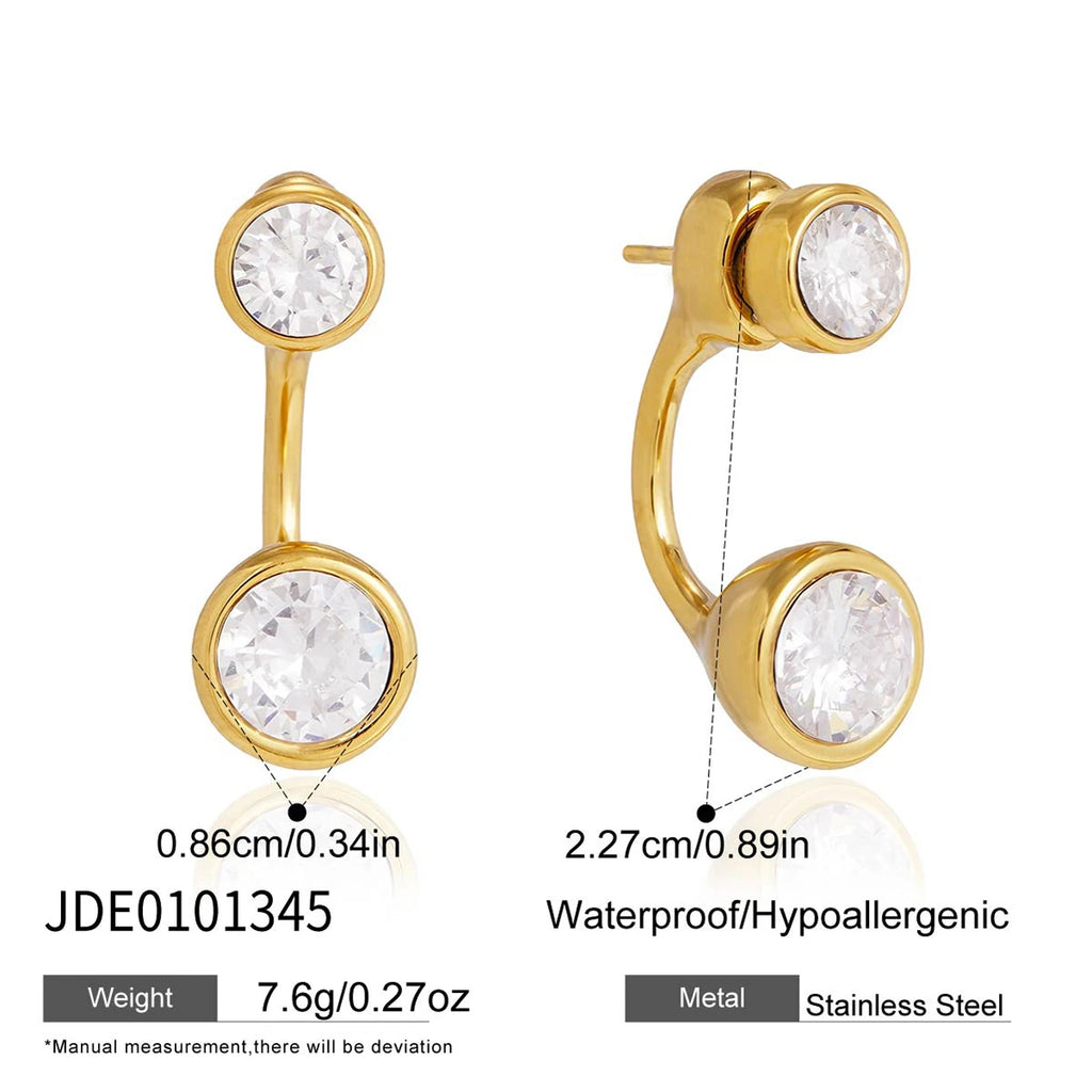 pavé ear cuff in 18k gold with wavy line of white crystals – shvetah