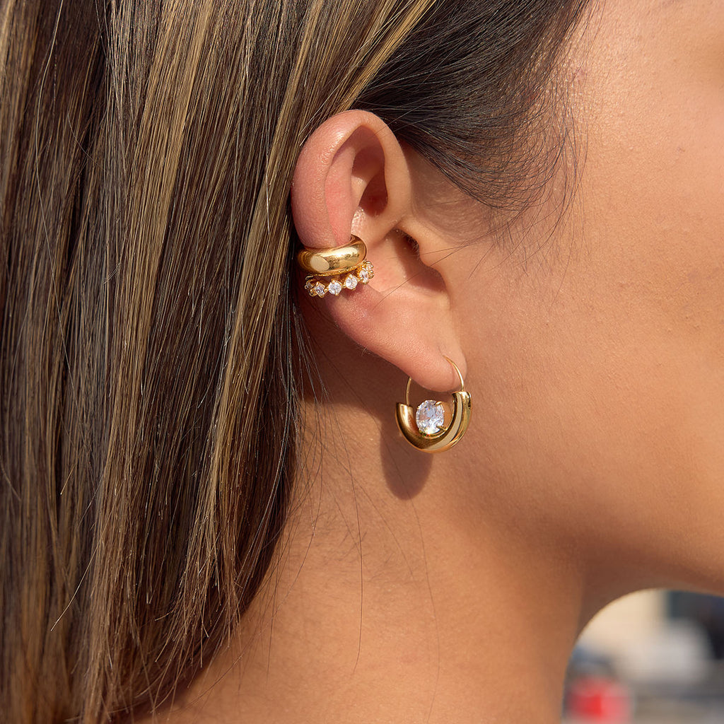 Crescent Hoop Earrings
