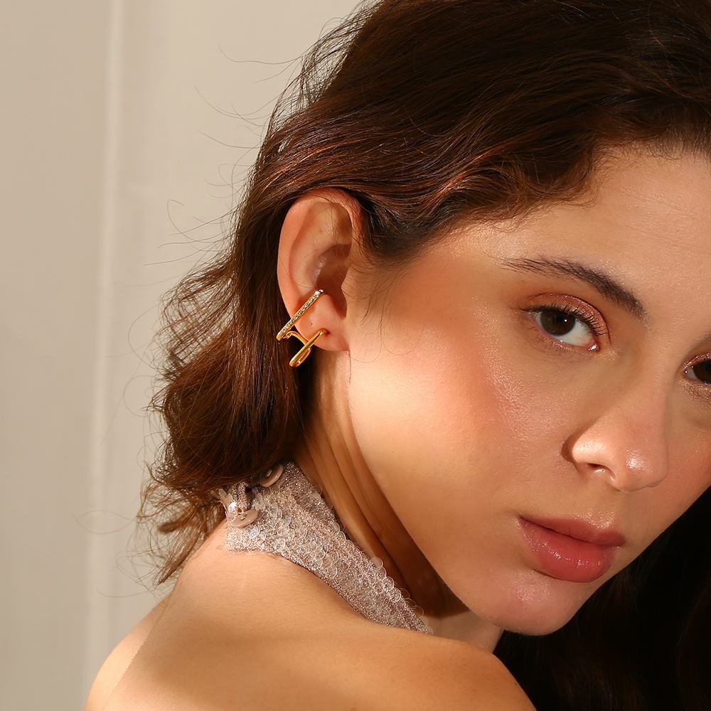 Double Layer Zircon Stud Earrings