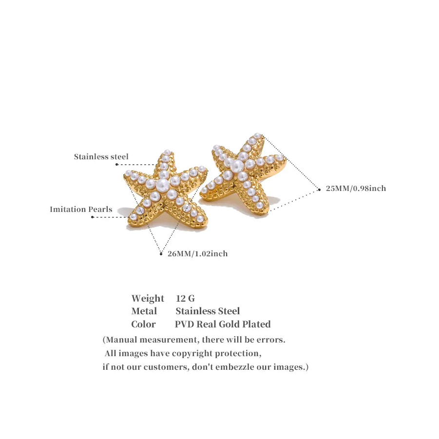 Starfish Pearl Studs
