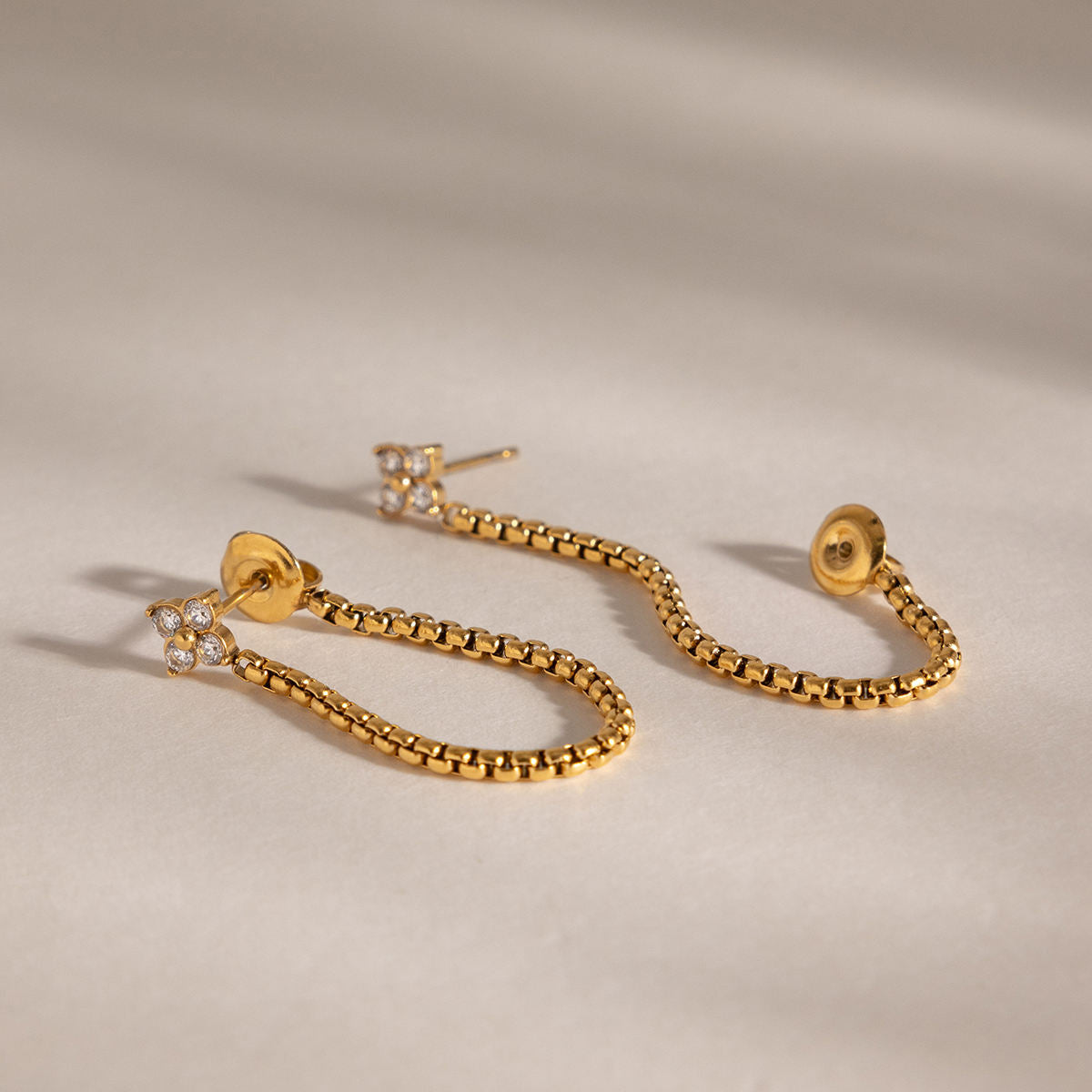 Clover Chain Drop Earrings