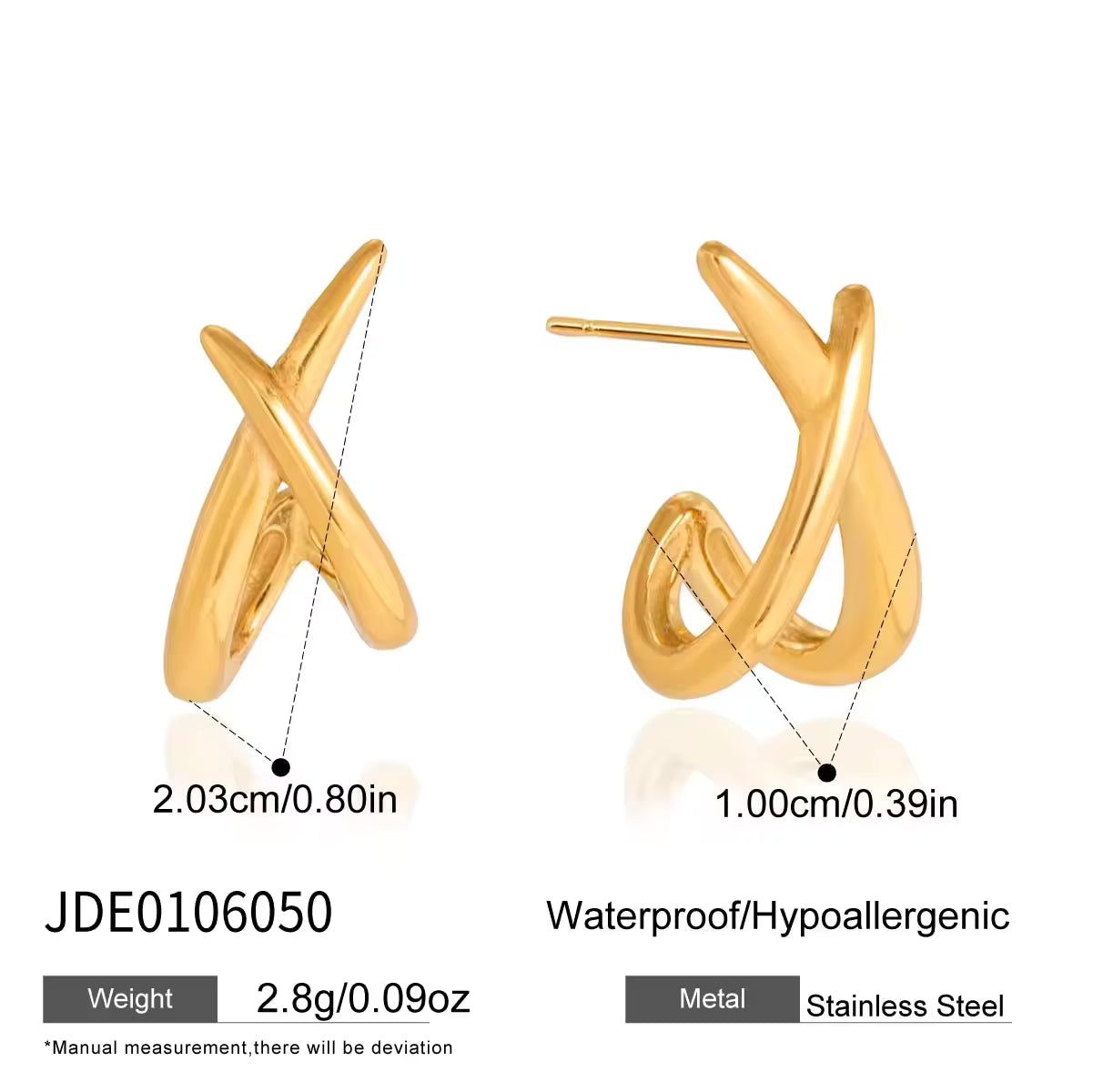 X Cross Stud Earrings