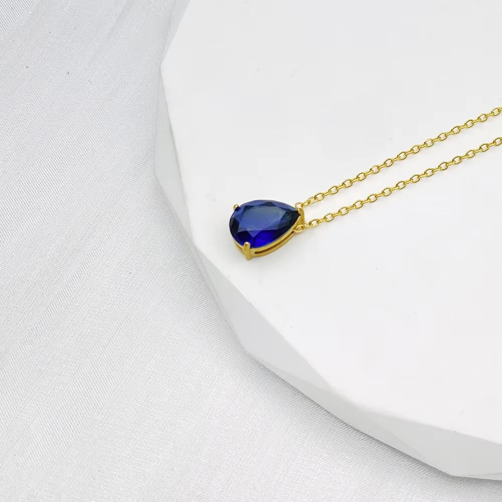 Blue Sapphire Pendant Necklace