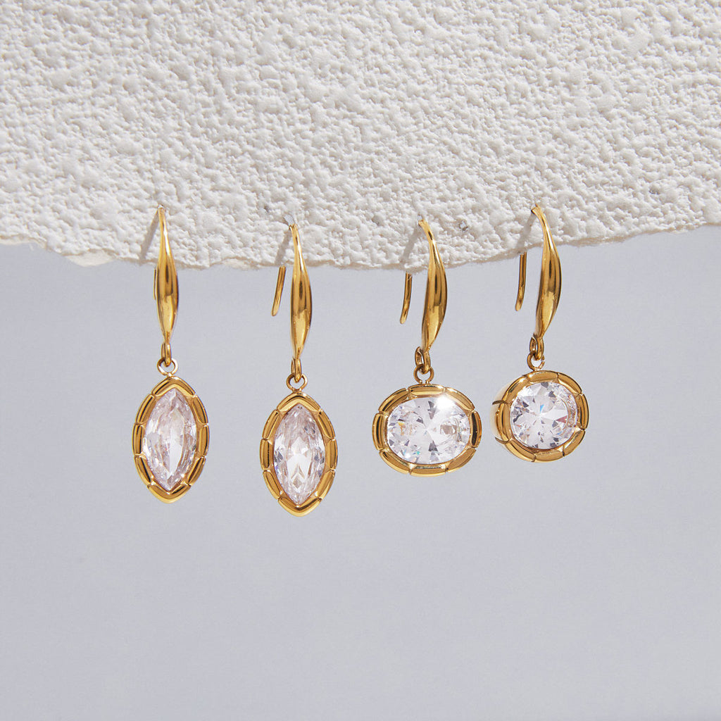 Solitaire Pear Drop Earrings