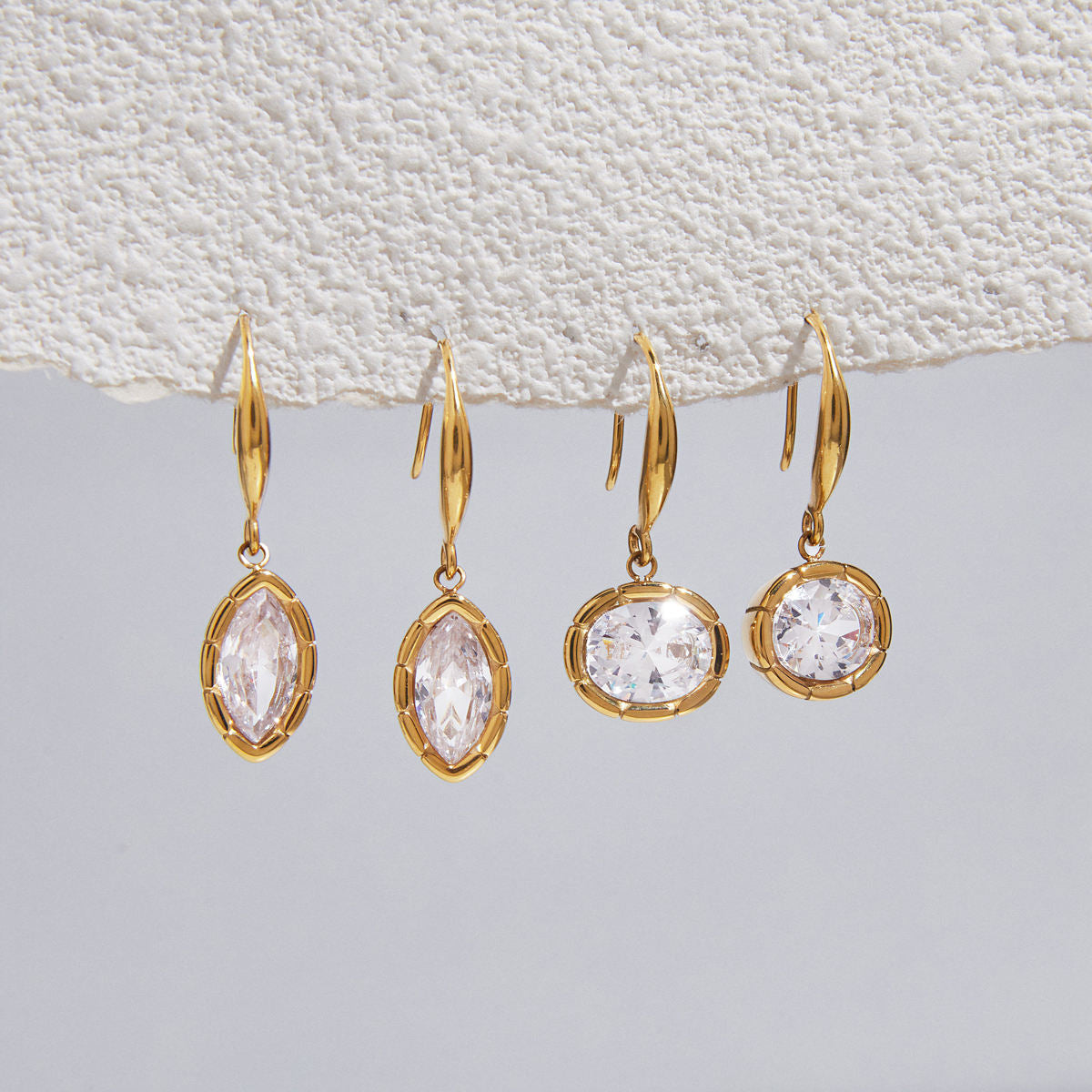 Solitaire Pear Drop Earrings