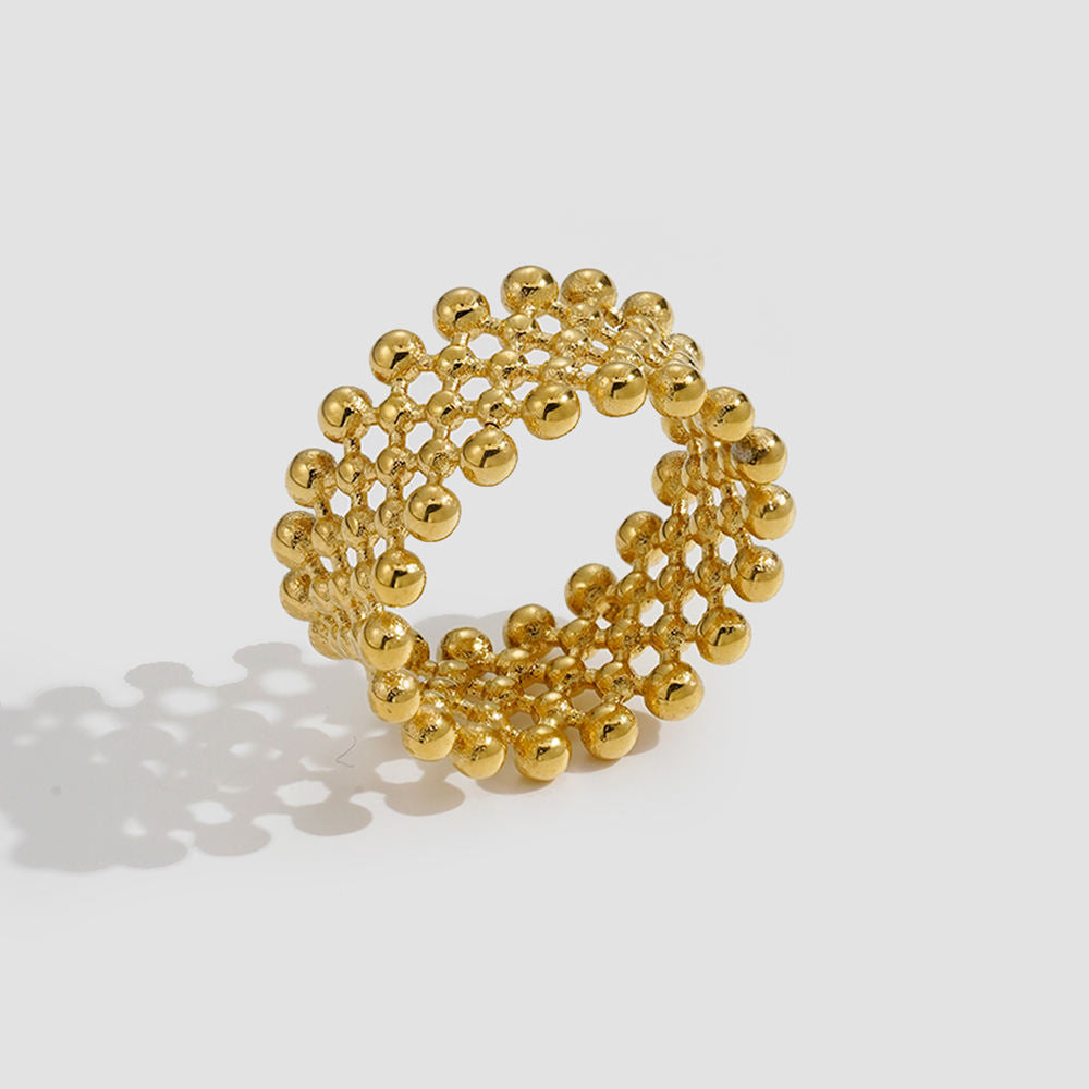 Beaded Mesh Ring angled product view