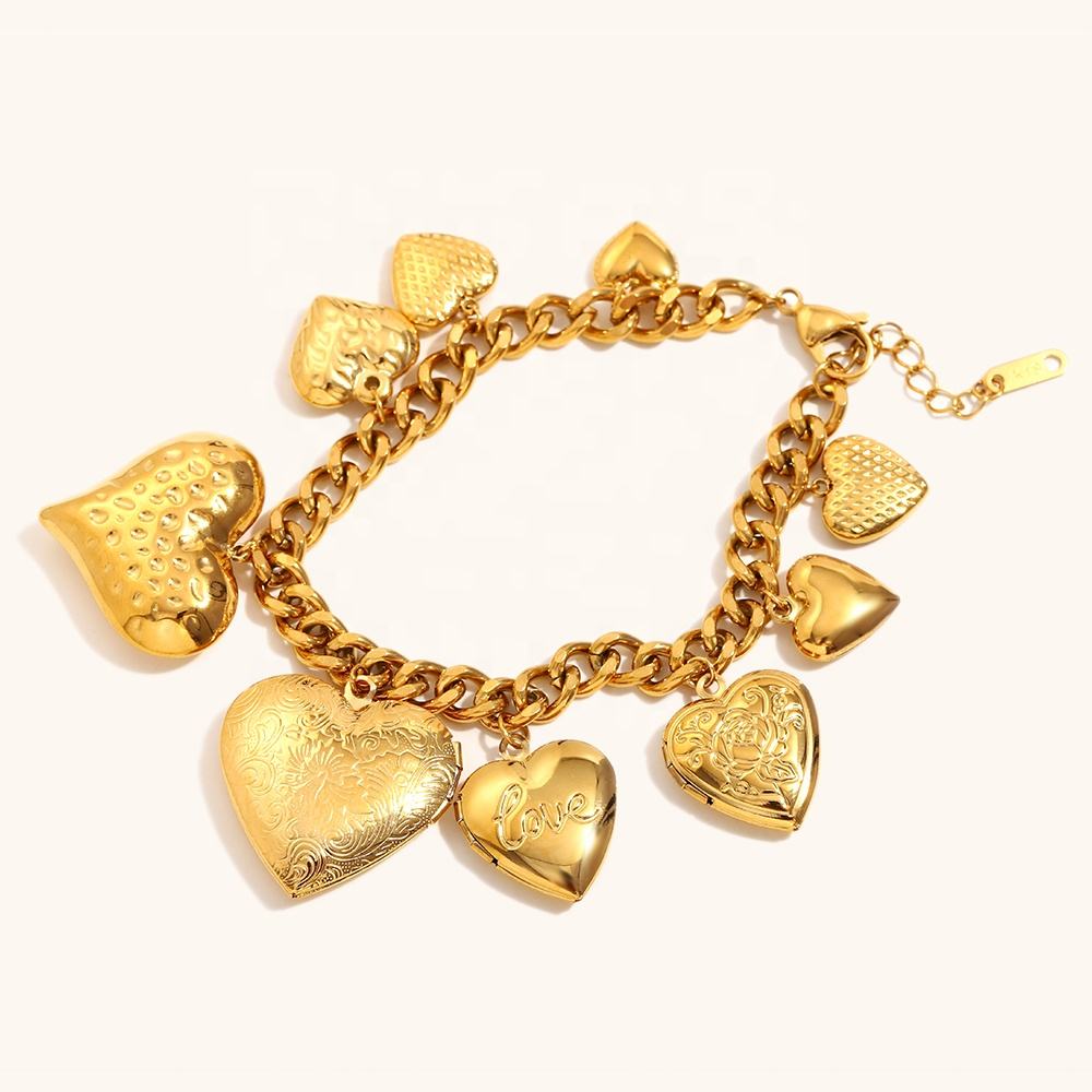 Bold Heart Charm Bracelet