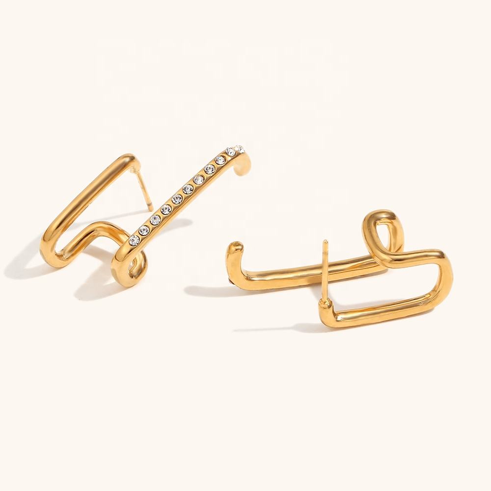 Double Layer Zircon Stud Earrings