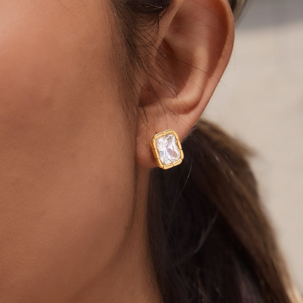 Square Bezel Studs