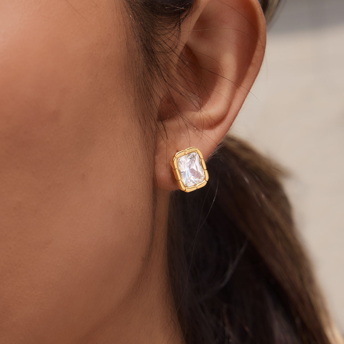 Square Bezel Studs