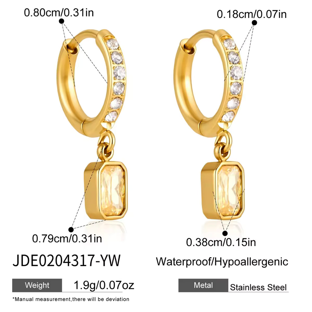 Yellow Sapphire Gem Hoops