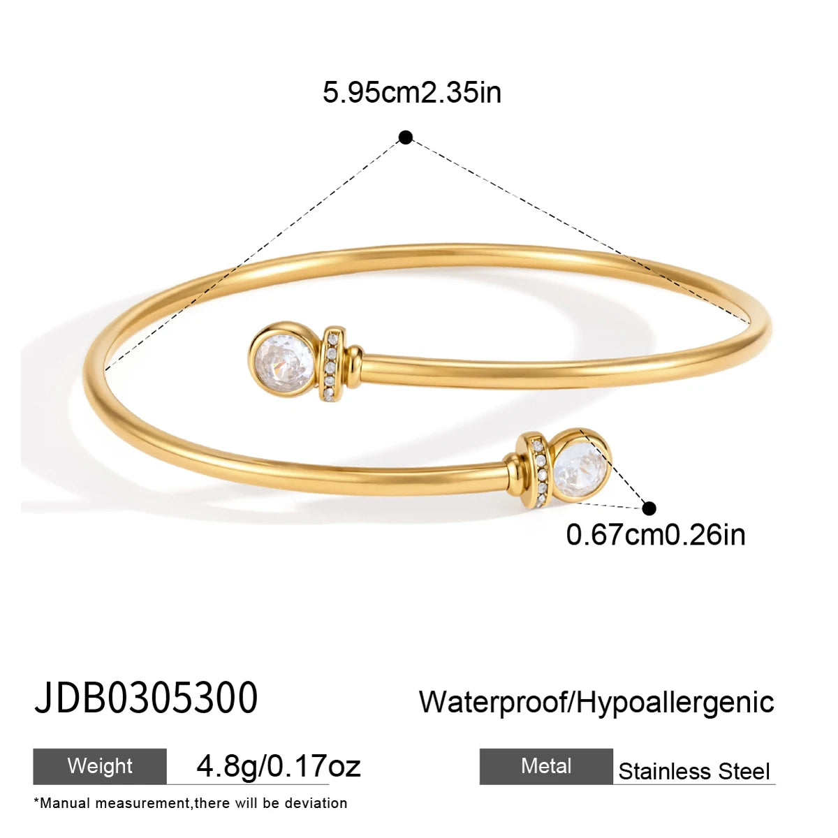 crossover cuff bracelet in 18k gold with colourful cz stones – shvetah