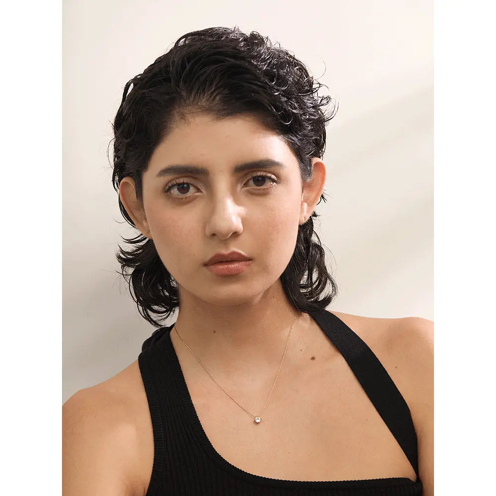 Solitare Necklace (6mm Zircon)