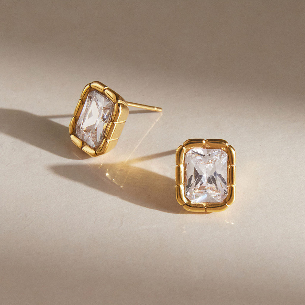 Square Bezel Studs