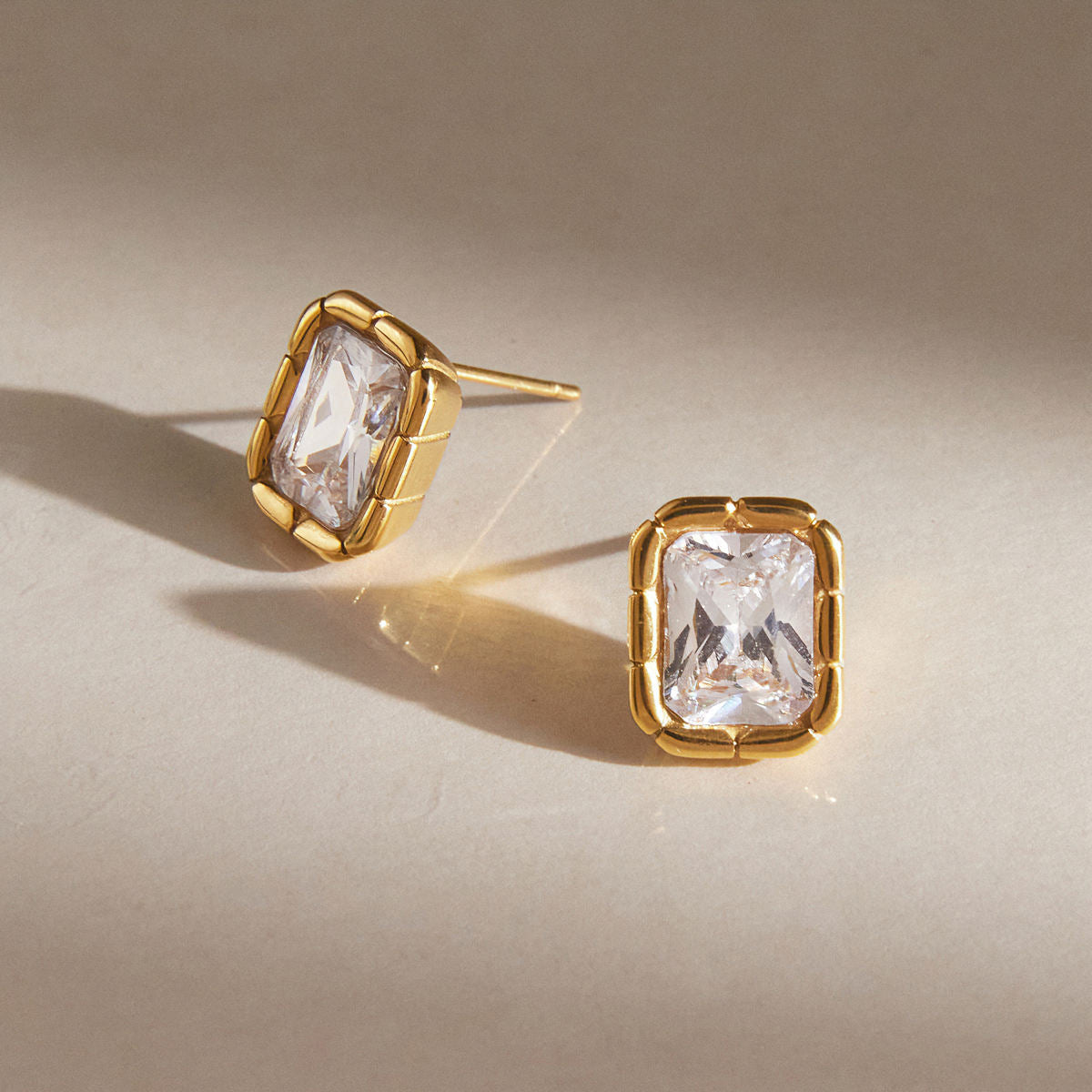 Square Bezel Studs