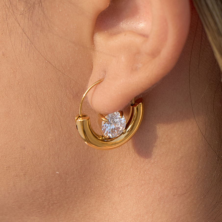 Crescent Hoop Earrings