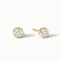 Round Bezel Stud Earrings