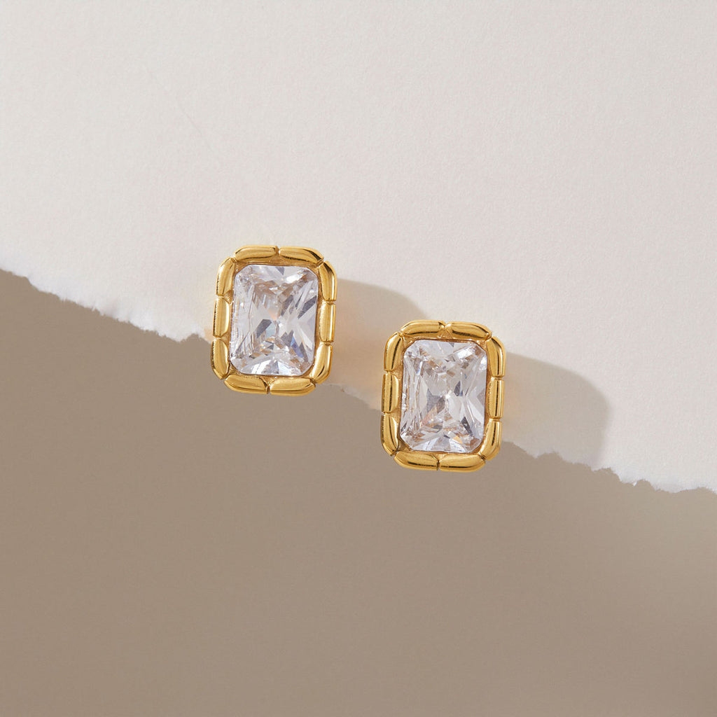 Square Bezel Studs