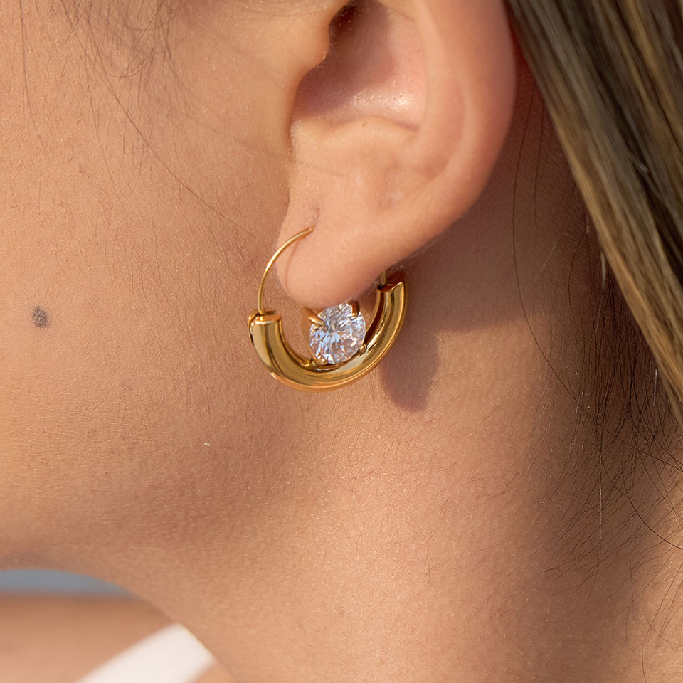 Crescent Hoop Earrings