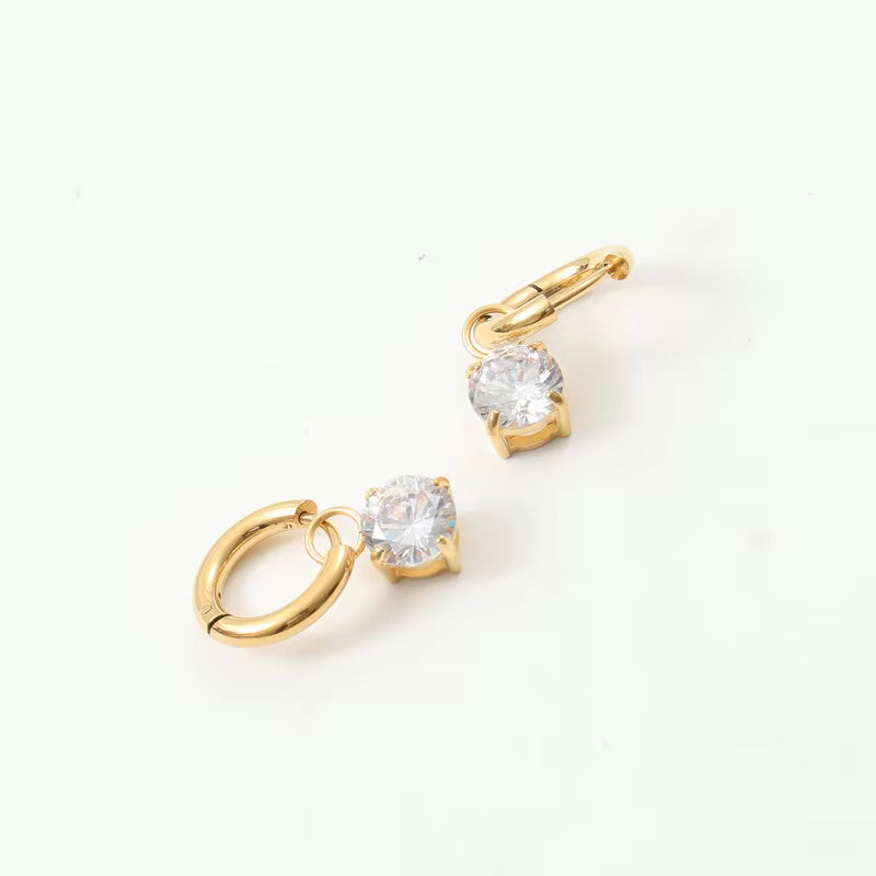 Oval Diamond Drop Hoops