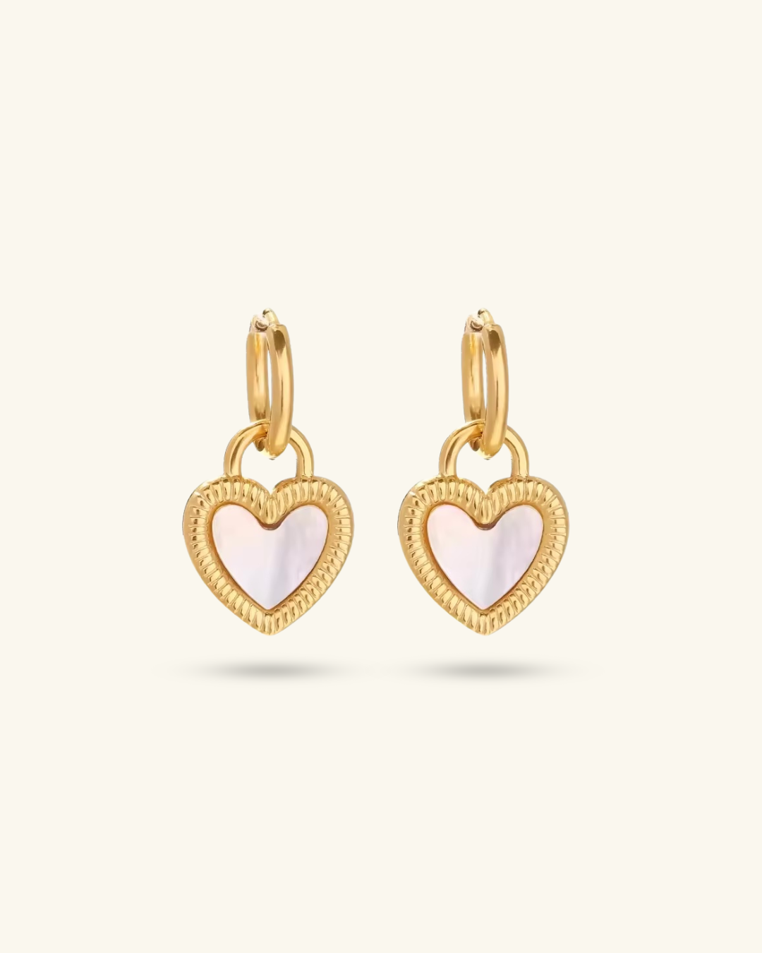 Heart Charm Hoops - Shvetah