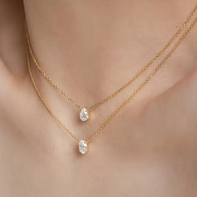 Oval Zirconia Pendant Necklace
