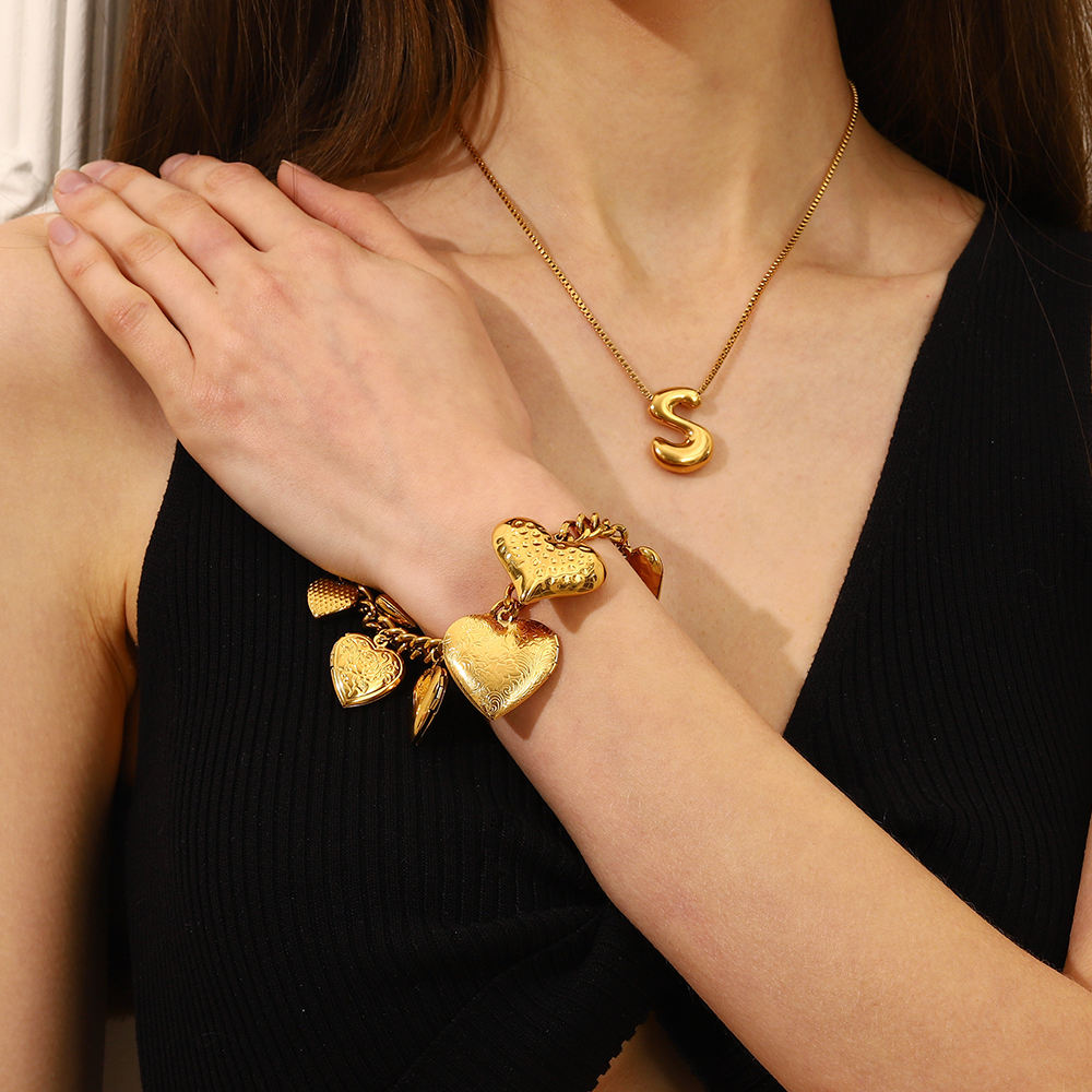 Bold Heart Charm Bracelet