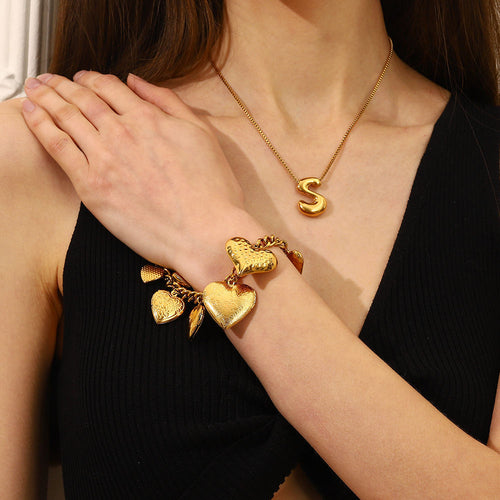 Bold Heart Charm Bracelet
