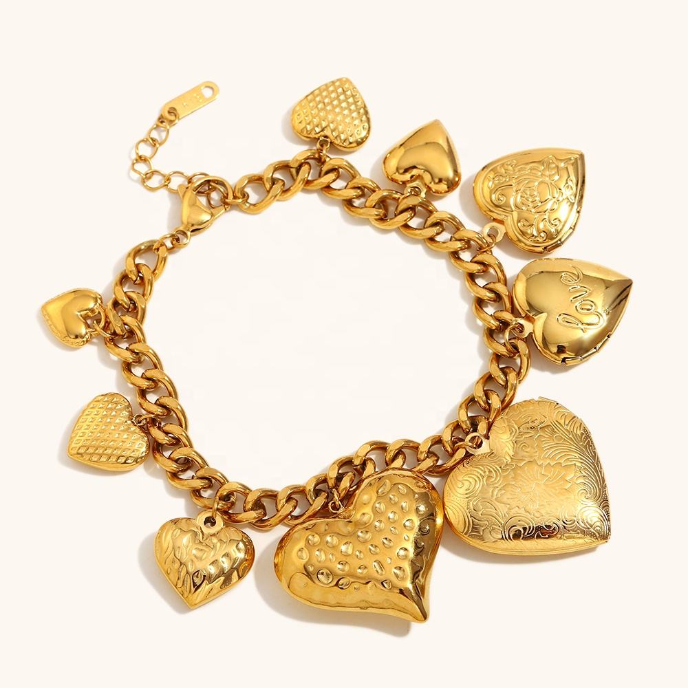 Bold Heart Charm Bracelet