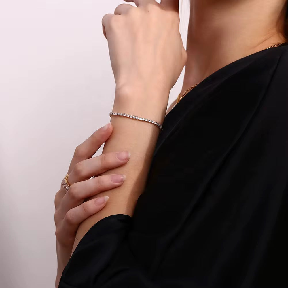 Small Pave Diamond Tennis Bracelet