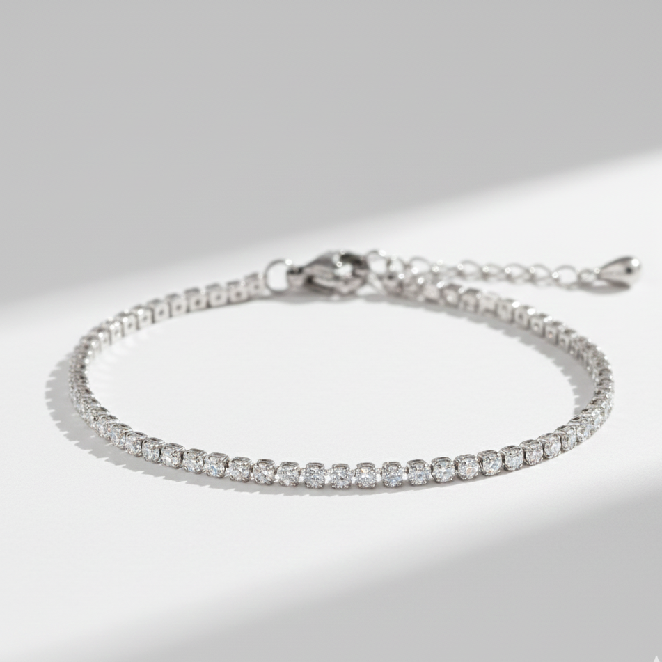 Tennis Bracelet (Silver)